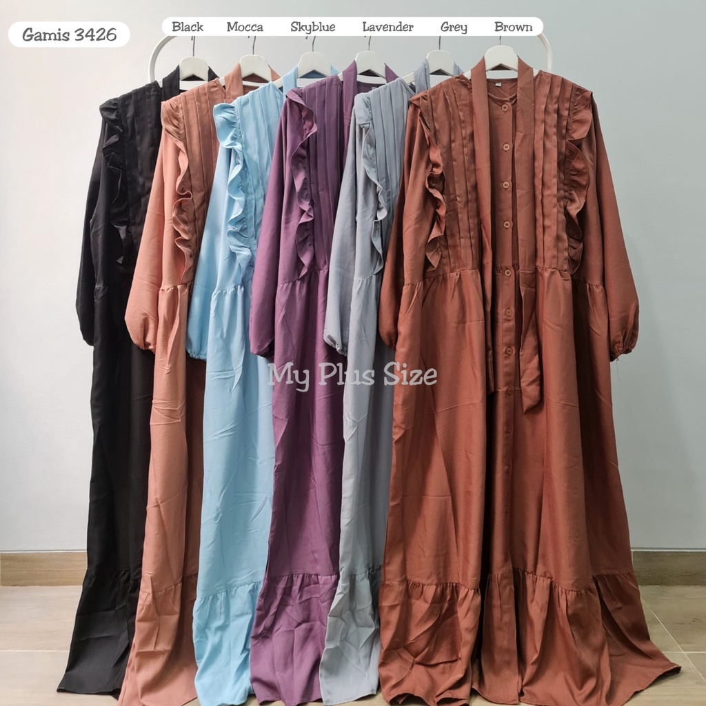 Gamis Polos Jumbo 3426, Ld 132 &amp; 145 cm