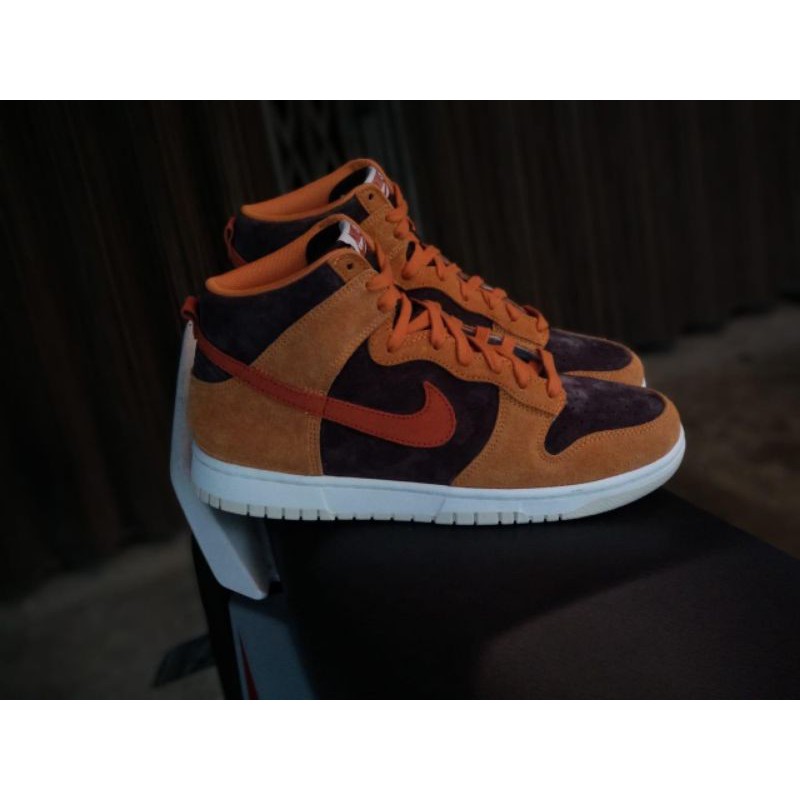 nike dunk hi retro prm dark russet