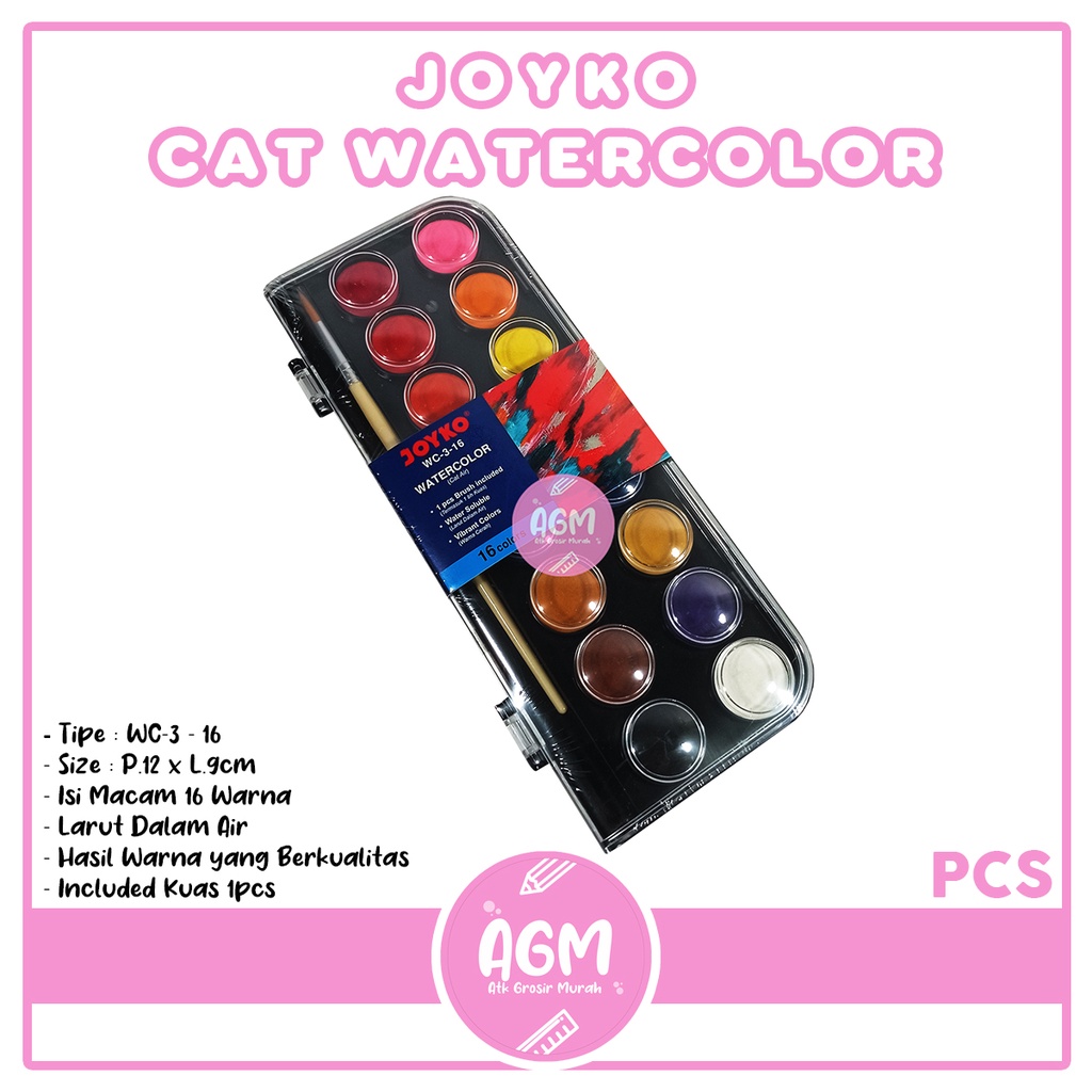 

CAT AIR / WATERCOLOR JOYKO WC-3 16 WARNA [ SET ]