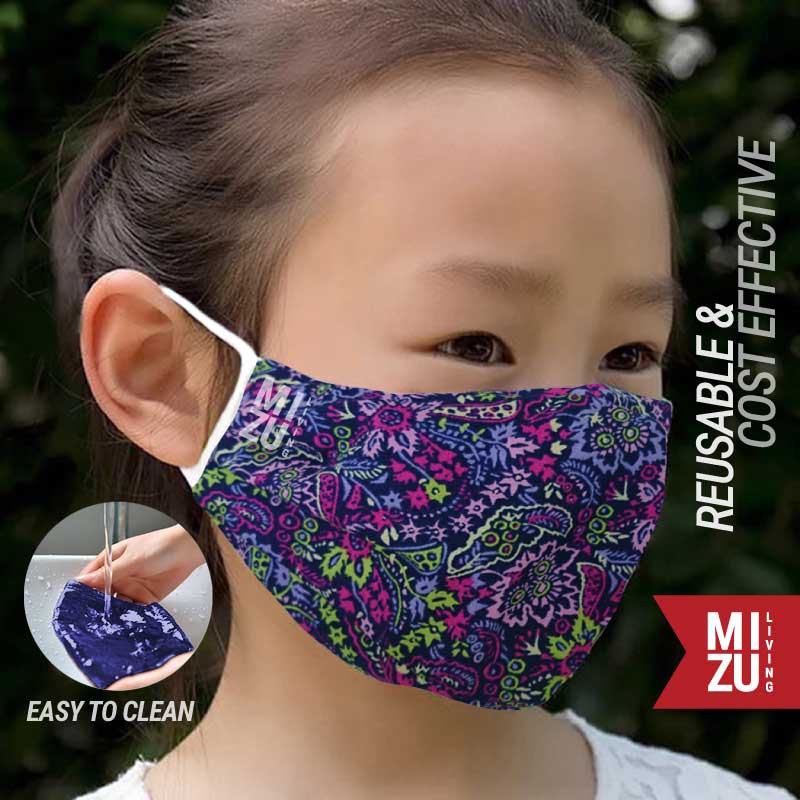 [SALE] MIZU BELLISSIMA KIDS Cloth Face Mask Masker Anak Kain Corak 3 Ply Sarung Filter NON-MEDIS