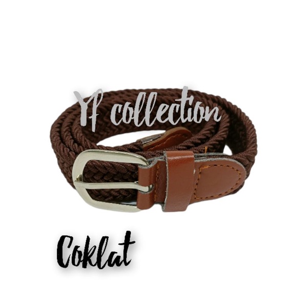 YF COLLECTION-IKAT PINGGANG WANITA KARET TEXTAN SABUK GESPER RAJUT/KEPANG 2.5CM