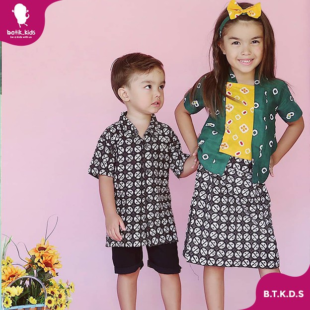 Couple Batik Grosir Model Kutubaru Jumputan Hijau Dan Rok Celana Free Bandana Bahan Katun Adem