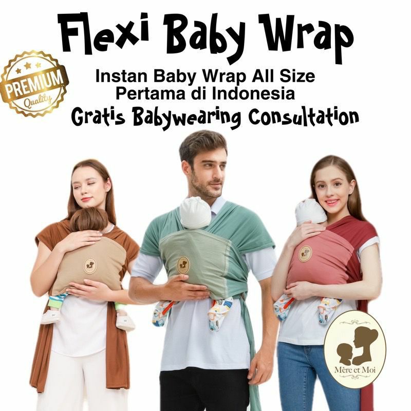 Mere et moi Flexi wrap mem73 - gendongan kaos M shape | gendongan bayi