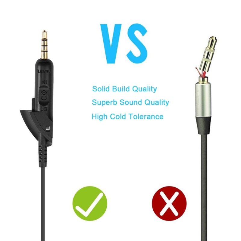 Bt Kabel Ekstensi Headphone Cord Untuk QC15 Headphone Wire Cable 70.87in Kawat Dengan/Tanpa Mikrofon