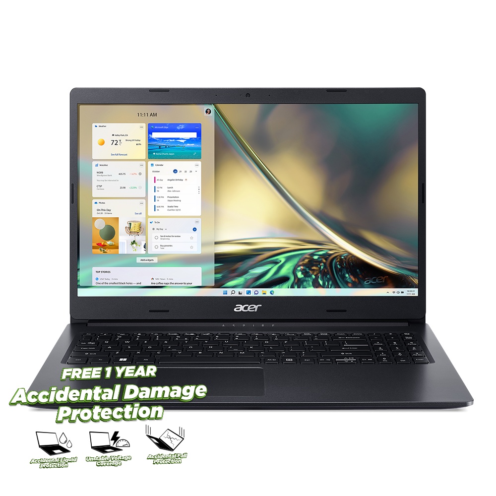 Laptop Acer Aspire 3 Slim A314 22 A1M5 /AMD A3020e/4GB/256GB SSD/14″/Win 11 Home+OHS 2021/Charcoal Black