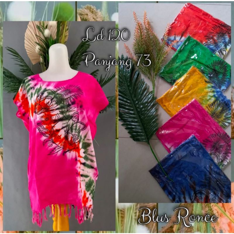 Baju Bali lukis kekinian bunga - blus Ronce abstrak motif bunga untuk wanita - baju pantai - MUMA.