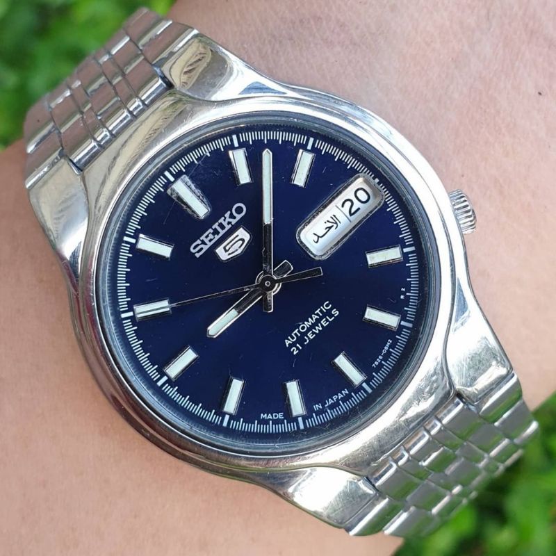 Seiko Miliatery Blue Dial Arabic Daydate 7S26-02PO 21 Jewels