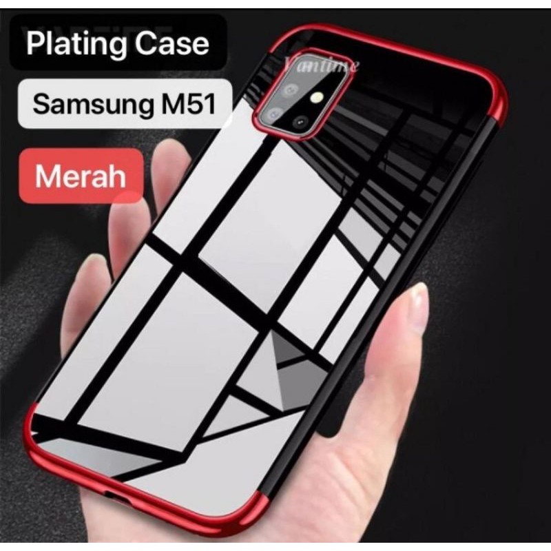 Case Samsung Galaxy M51 2020 Case Plating Premium Softcase Casing Sarung Pelindung HP Transparan