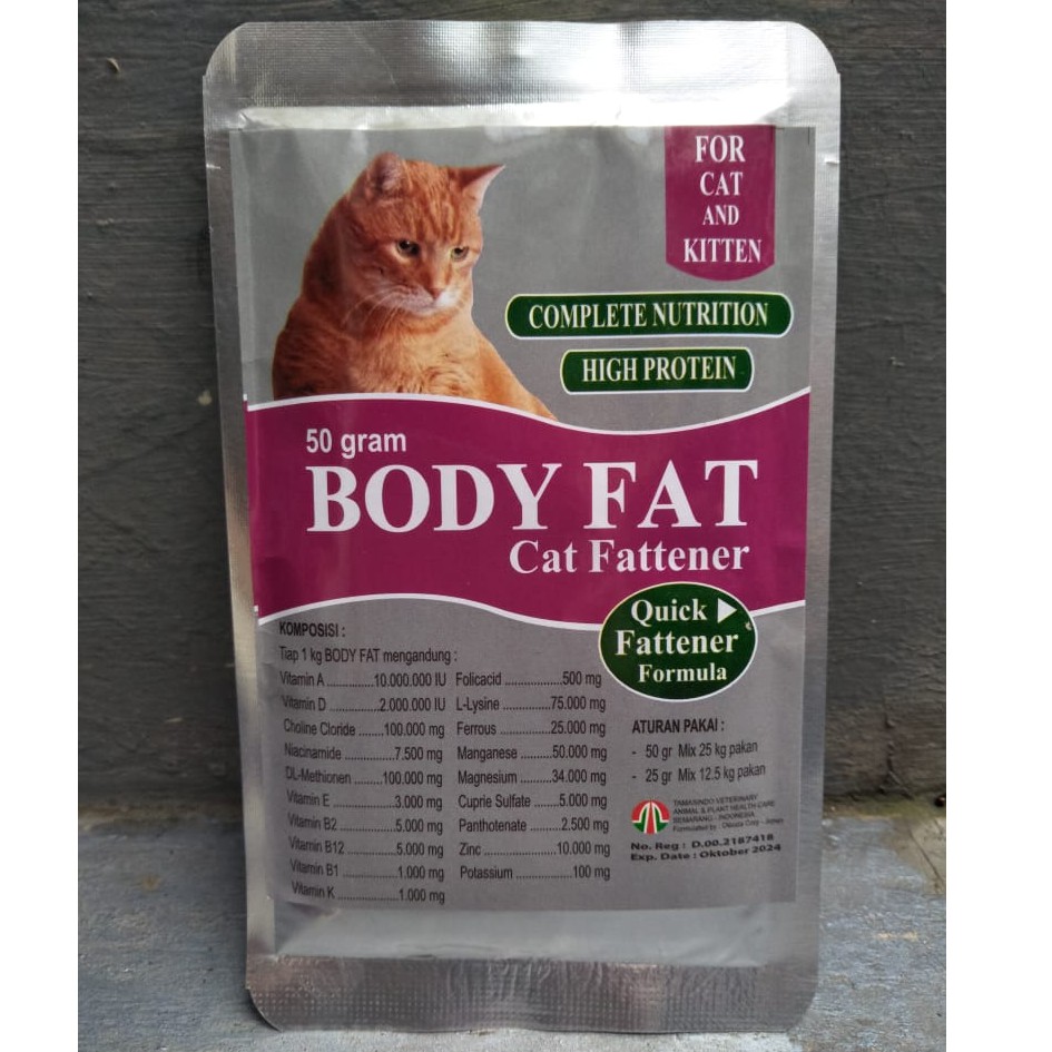 Vitamin Penggemuk Kucing Body Fat Cat Fattener  50 gr 