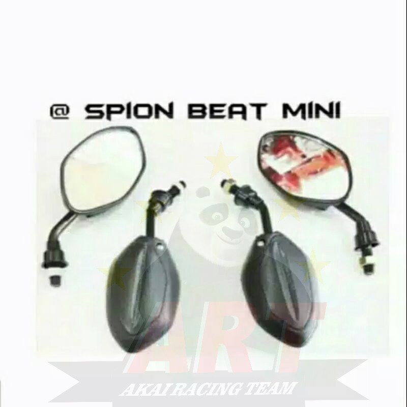 Spion Beat Standar Mini atau Spion Honda Beat Mini Hitam Tangkai Pendek Polos 1 Set