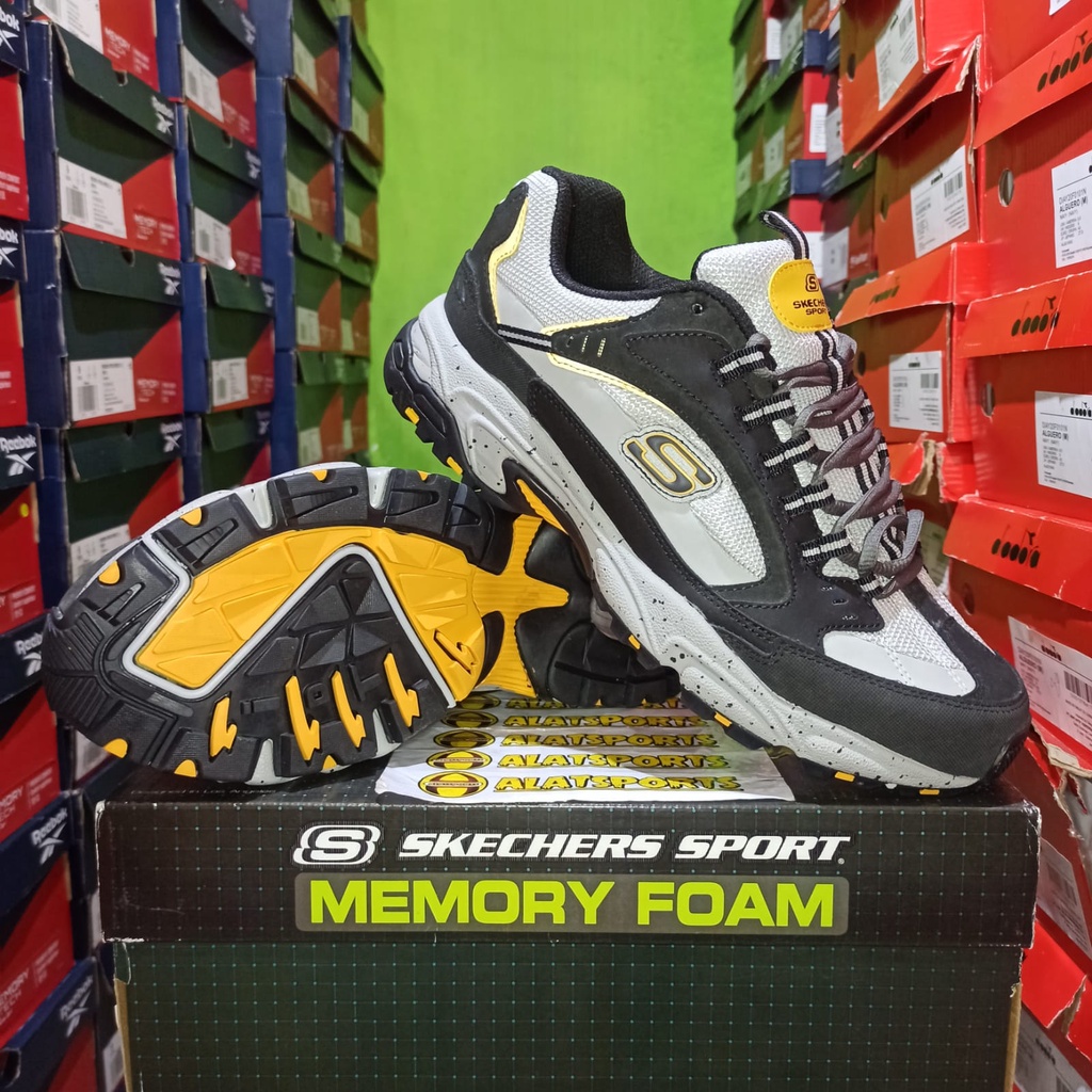 Skechers Stamina Cutback 51286-BKGY  Sepatu Running Trail Pria Original