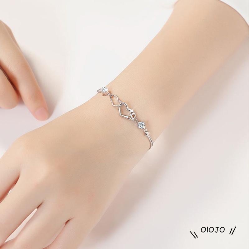 Korea Gelang Fashion Ganda Cinta Hati Bangle Wanita Perhiasan Aksesoris - ol