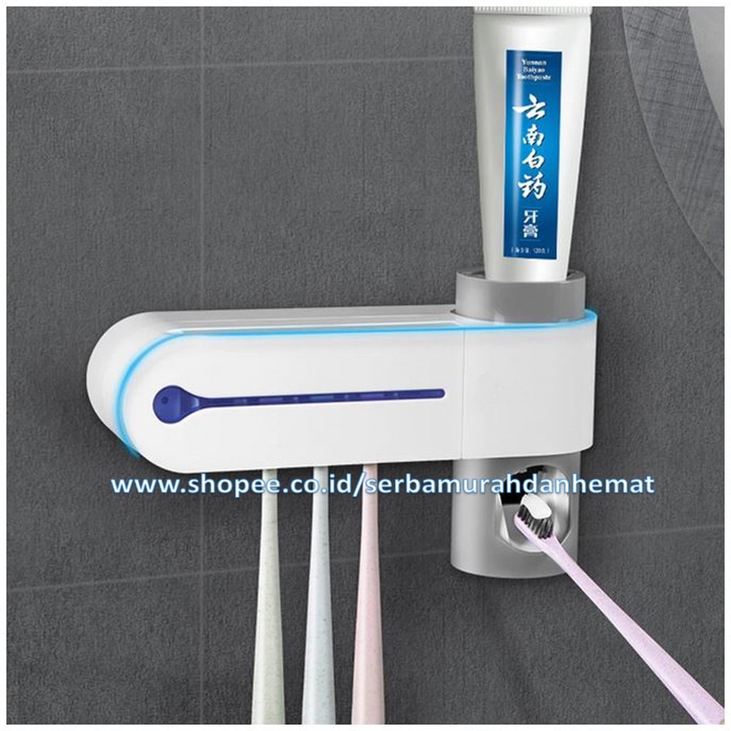 Dispenser Odol Steril UV Anti Bakteri Virus Kuman Sikat Gigi 2in1 CE Toothpaste Toothbrush Sterilizer