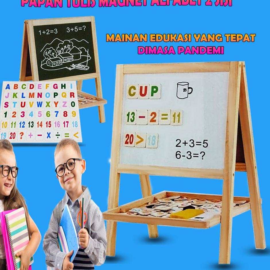 

Best terlaris nm Papan tulis Anak MAGNETIK / Drawing Set 3 in 1 Learning Easel Diskon_