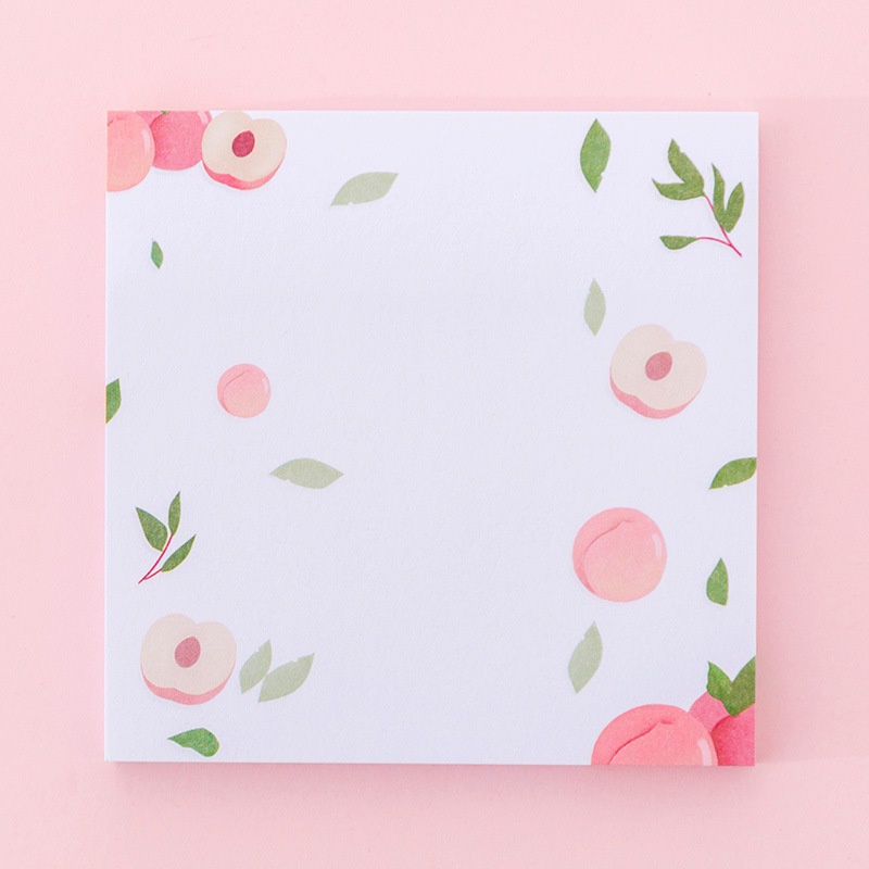 80 Lembar Memo Sticky Notes Motif Bunga Strawberry Alpukat Warna-Warni Gaya Korea Untuk Pelajar