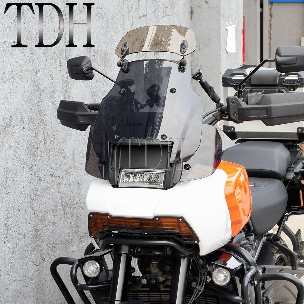 Populer Kaca Depan Motor Aksesoris Motor Yang Dapat Disesuaikan Windshield Protection Wind Deflector Untuk PAN Amerika1250S PA1250 2021