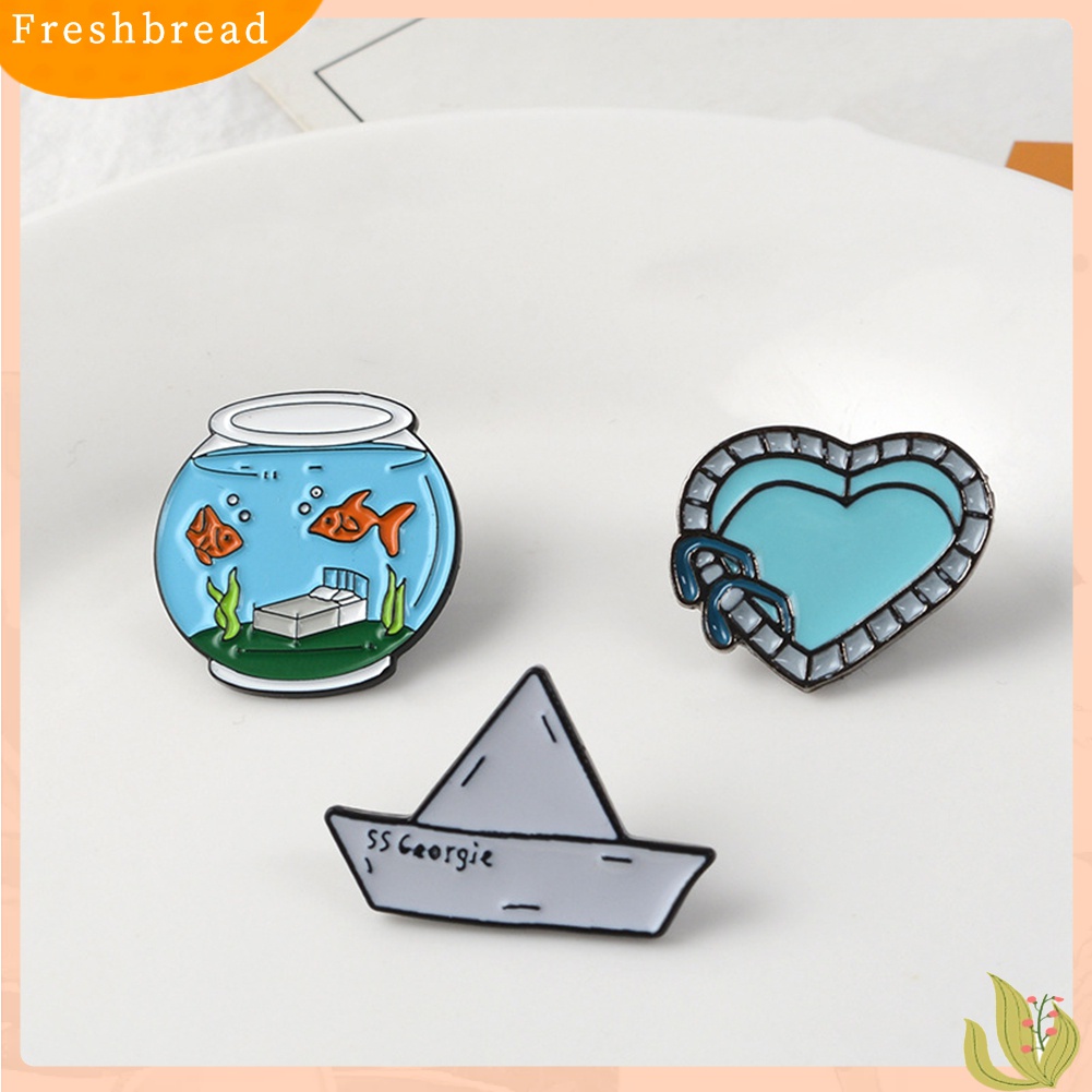 [ TERLARIS]Fishbowl Boat Heart Brooch Pin Denim Jacket Collar Backpack Badge Jewelry Gift