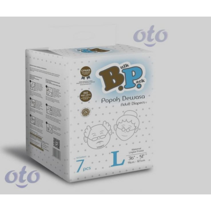 BP BULK PACK POPOK DEWASA REKAT SIZE L ISI 7 ADULT DIAPER 91cm-127cm