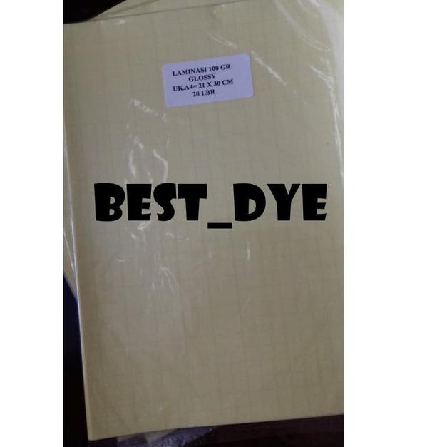 

PREMIUM-368 Plastik Laminasi Dingin Glossy 100 GR, A4= 21 x 30 Cm, 1 Pack= 20 Lbr