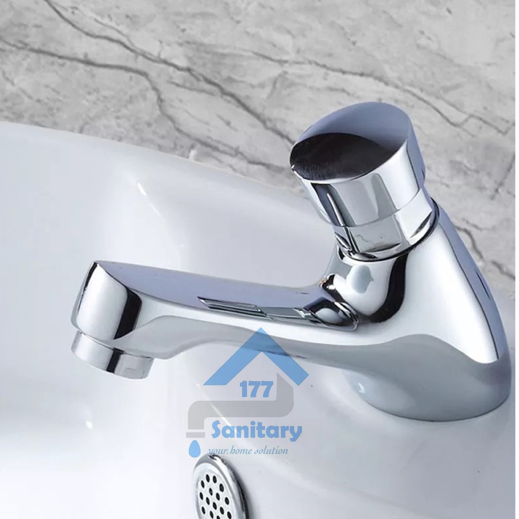 Kran wastafel kuningan body jumbo TEKAN 1004- keran air cuci tangan pencet on off PUSH basin faucet otomatis brass basin washtafel /G35