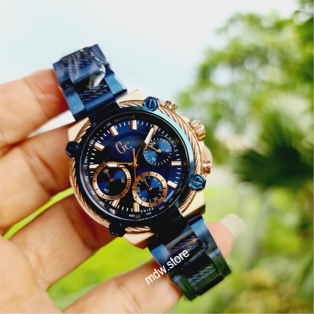 Guess Collection GC Y25003G2 Case Blue Rosegold Jam Tangan Wanita