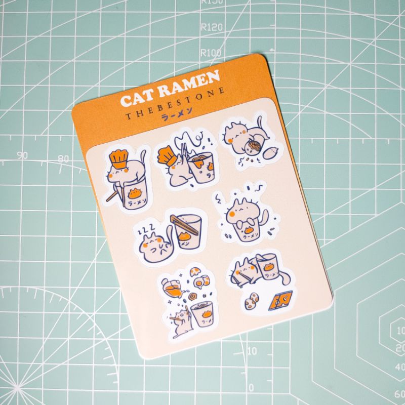 

TheBestOne Sticker Cat Ramen Sticker japan scrapbook stiker lucu