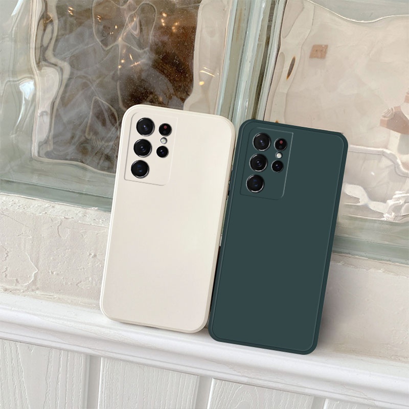 Samsung Galaxy S21 Plus S20 FE Samsung Galaxy Note20 Note 20 S21 Ultra S21+ Casing Square Liquid Silicone Phone Case Soft TPU Shockproof Bumper Back Cover-1