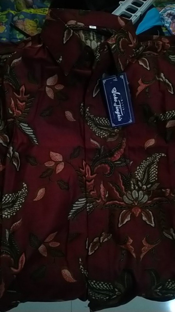 Batik Kalongan Hrb026 Kenongo Kemeja Hem Pendek Padi Pekalongan 79