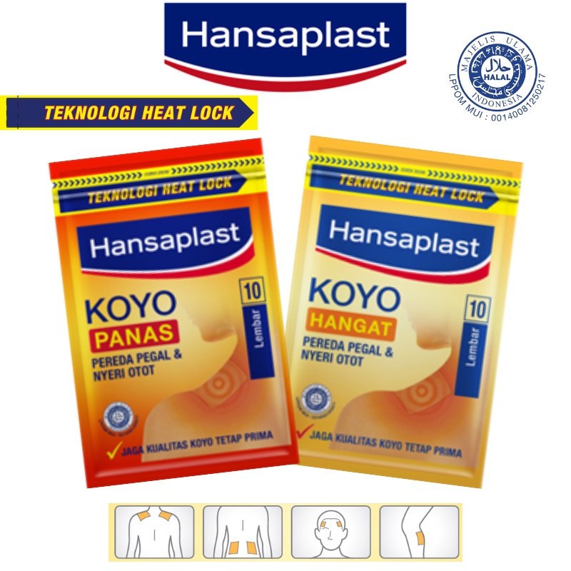 Hansaplast Koyo Hangat Dan Panas isi 10 lembar Halal BPOM untuk Pegal Nyeri Otot