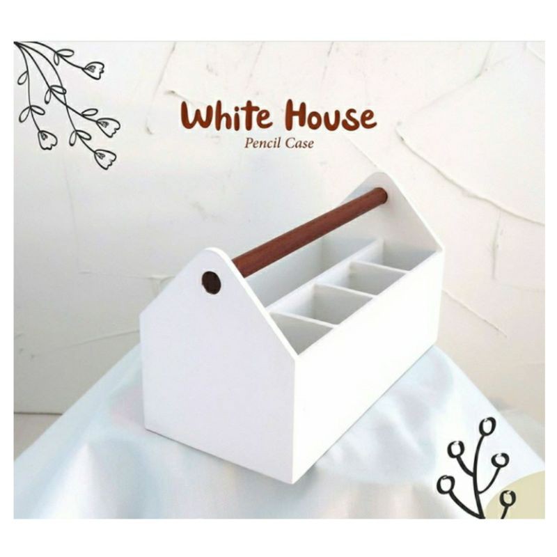 

KOTAK PENSIL ANAK Custom Gambar Nama WHITE HOUSE WOODEN GIFT HAMPERS PENCIL CASE