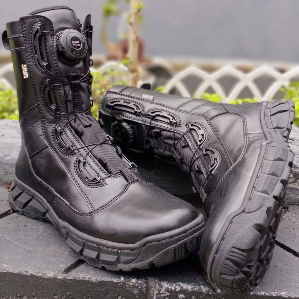 SEPATU PDL TALI PUTAR KULIT SAPI ASLI SEPATU PDL TNI POLRI SECURITY SATPAM BOOTS DINAS LAPANGAN