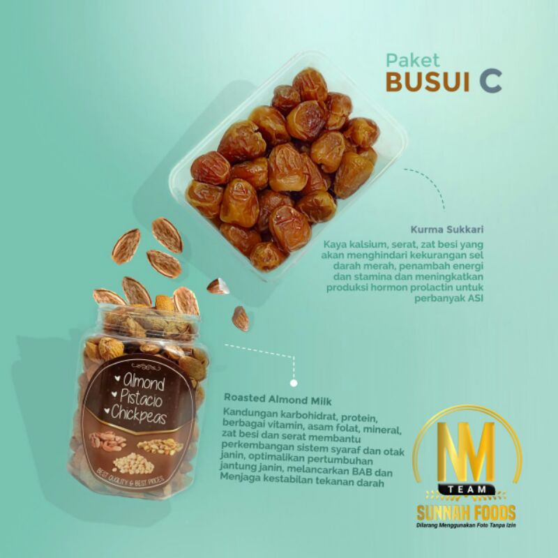 

Paket busui C (sukkari 500gr, almond 410gr)