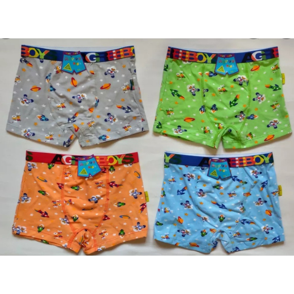 Agree Boys - 1 Pcs Celana Dalam, Pakaian Dalam, Boxer Anak laki-laki ( Karet luar Warna )