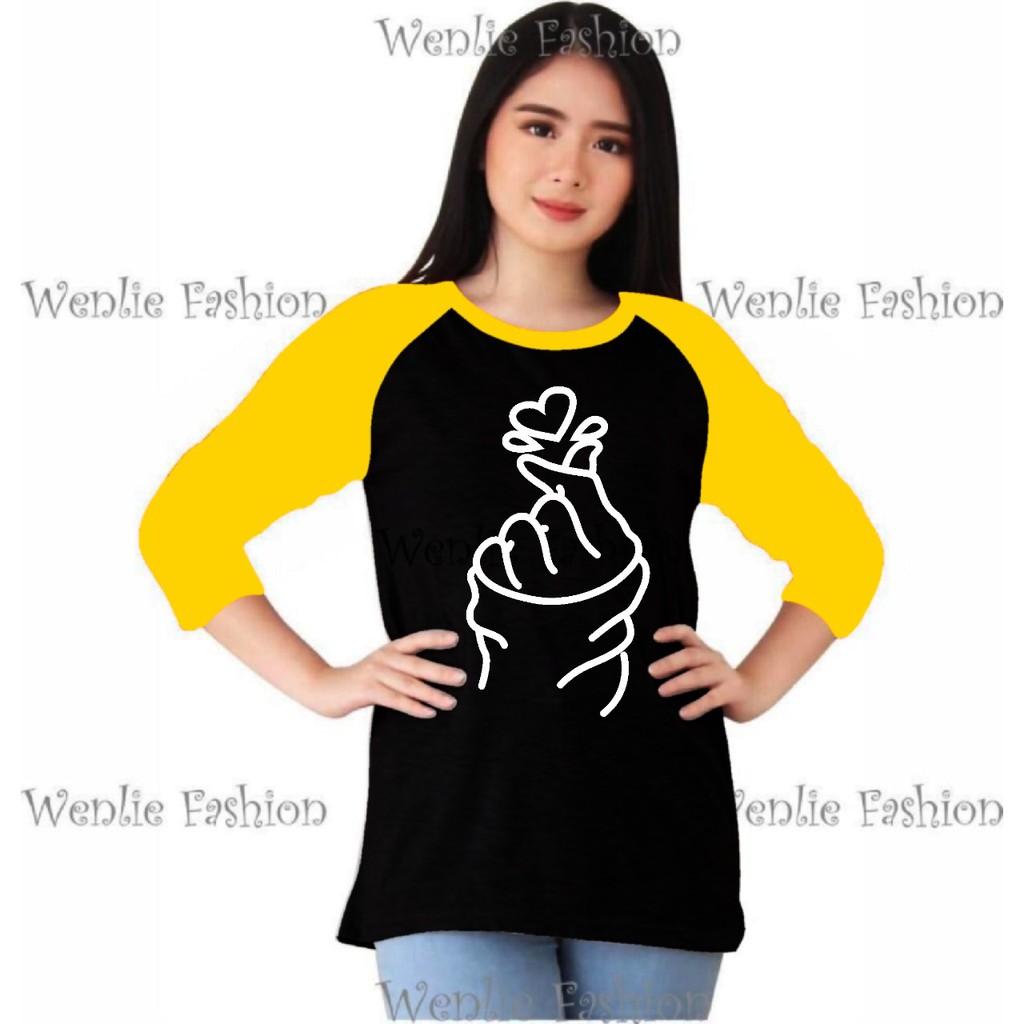 Kaos Atasan Wanita Lengan 3/4 / Kaos raglan Wanita/ Kaos Cewek/ Kaos Oblong/ Baju Kaos Tshirt/ Tshir-2