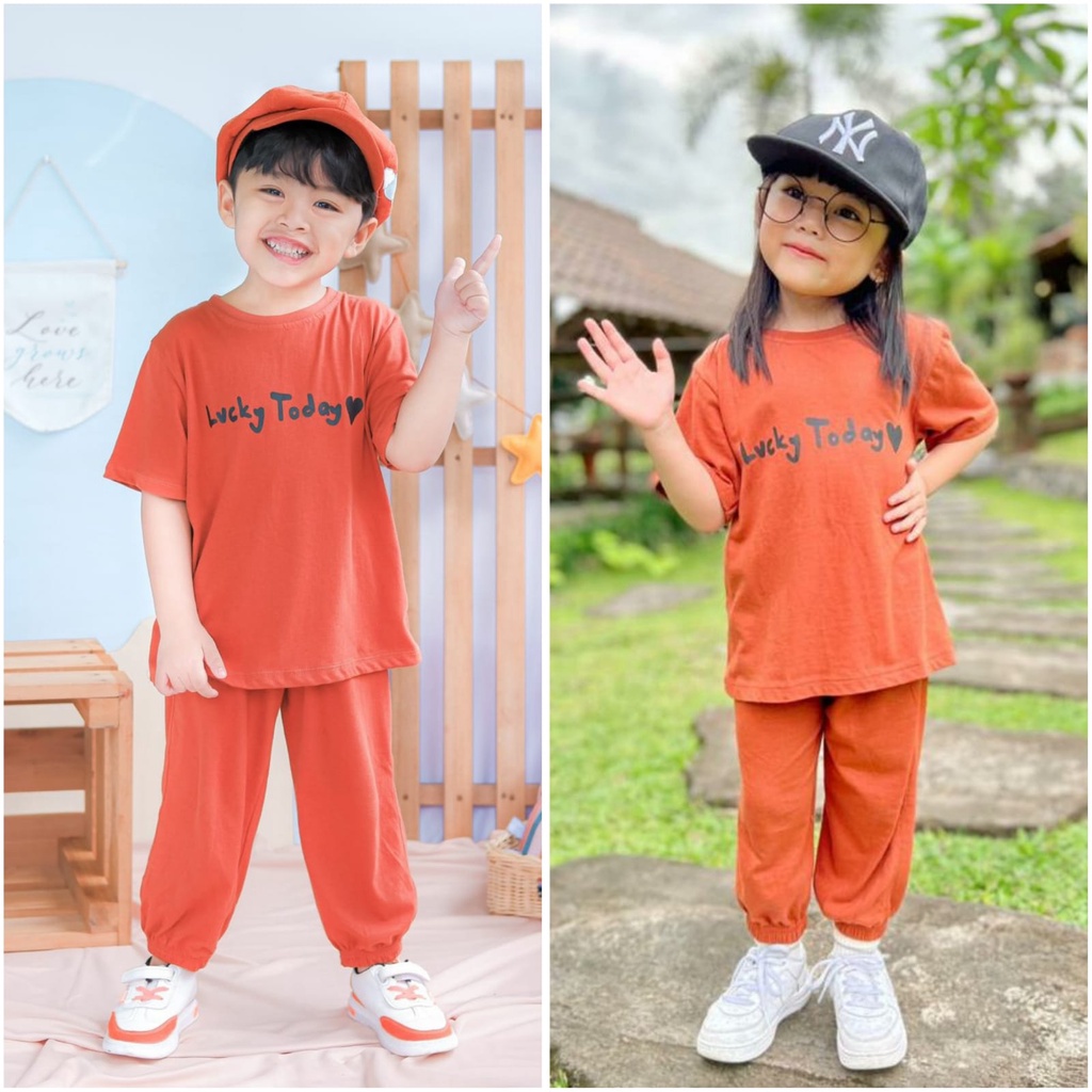 Setelan Anak Alfa Lucuna Original Unisex Pajamas Kaos Anak