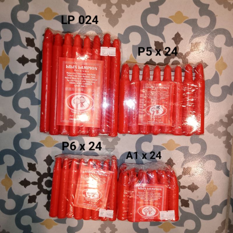 Lilin Merah lampion / Lilin Sembahyang tersedia 4 Ukuran