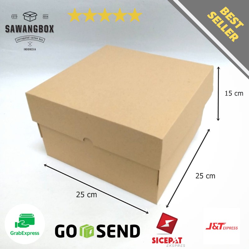 Dus Karton Box 25x25x15 Kotak Kardus Packaging Cake Kue Tart Ultah I Sawangbox Shopee Indonesia