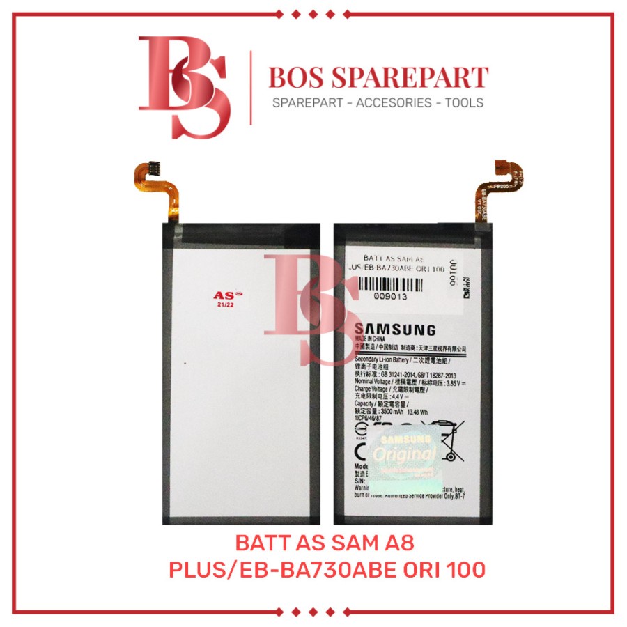 BATTERY AS SAMSUNG A8 PLUS / EB-BA730ABE ORI 100 / BATERAI / BATRE