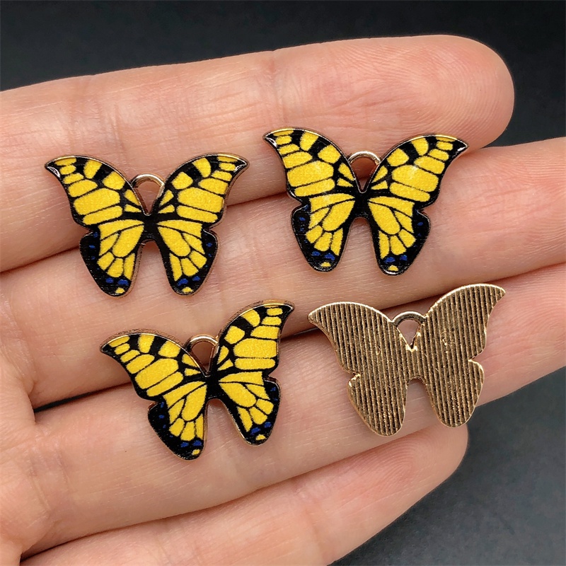 4pcs Liontin Bentuk Hewan Butterfly Bahan Alloy Untuk Membuat Perhiasan Anting