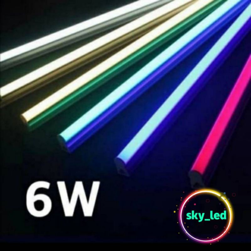 lampu tl neon t5 led 6w 30cm tube warna warni /super murah