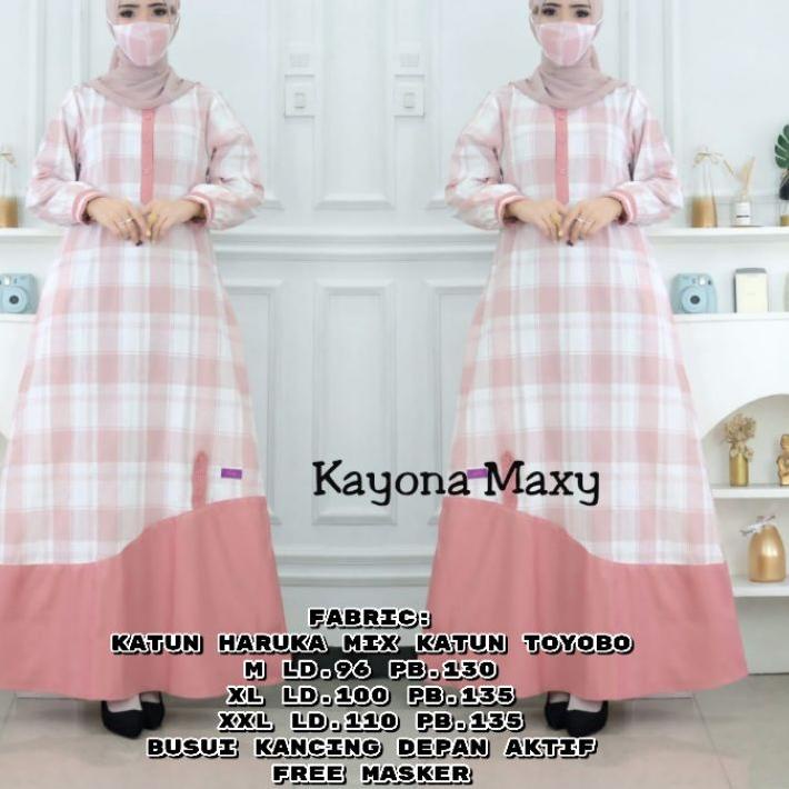 Big Sale GAMIS BUSUI MOTIF KOTAK BAHAN KATUN HARUKA MIX KATUN TOYOBO FREE MASKER 시