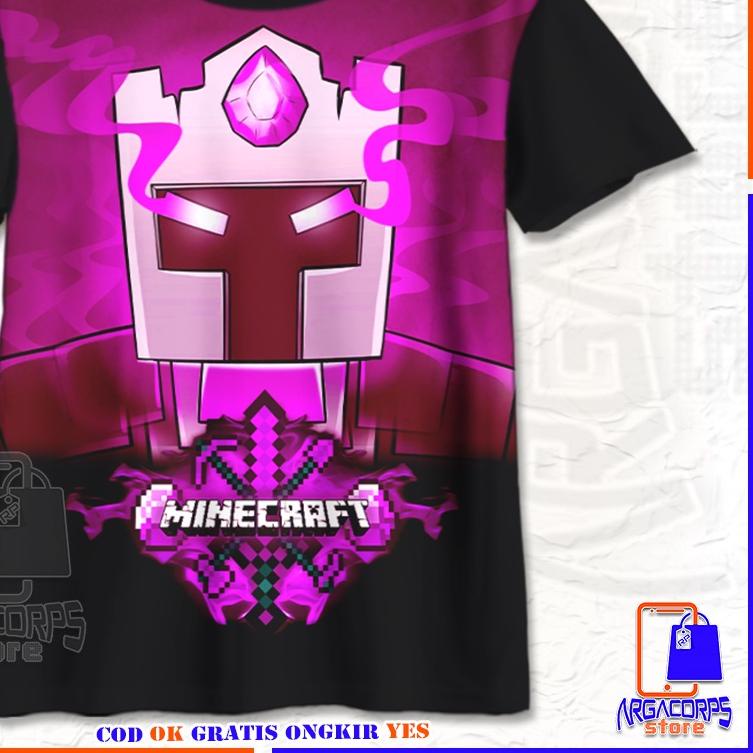 ✯ Kaos Anak 3D Baju Anak Minecraft Frost Diamond Face Baju Distro - Argacorps Store ❊