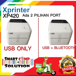 XPrinter 420B Printer Barcode Bluetooth - USB Direct Thermal Label RESI Alamat A6 Market Place