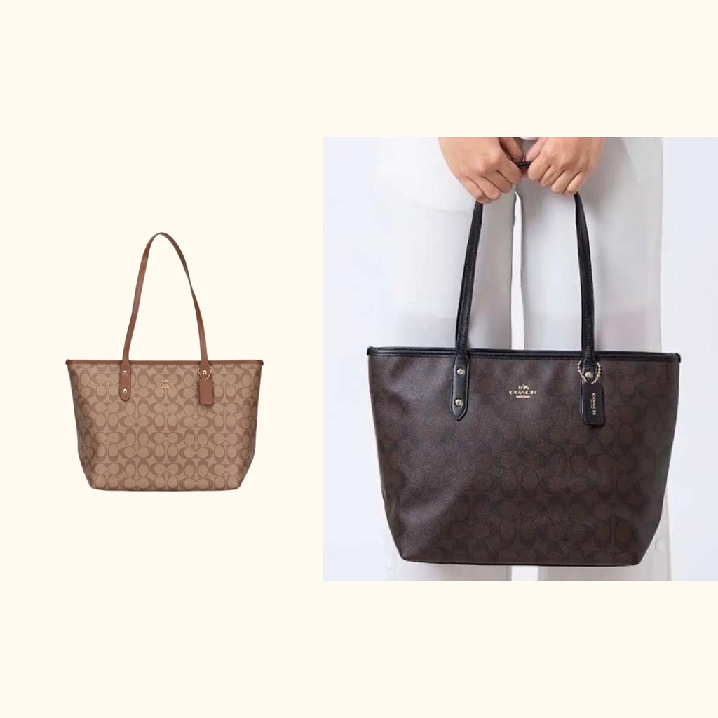Coach F58292 Signature City Zip Tote Bag / Coach Shoulder Bag/Coach Tas Wanita