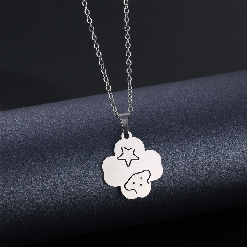 Populer stainless steel clover kalung untuk wanita pribadi Eropa dan Amerika fashion bear XINGX klav