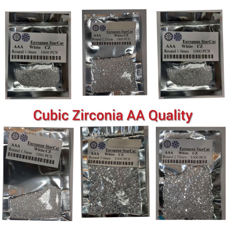 A2 / AAA - Lokal Quality 50-1000pcs 1mm - 3.0mm - 6.0mm Cubic Zirconia Permata Sirkon