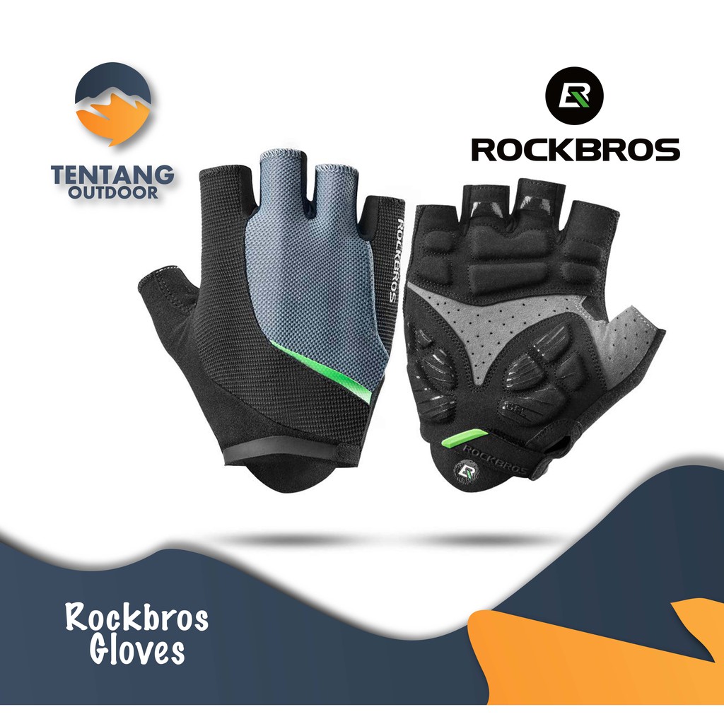  Sarung  Tangan Sepeda  Rockbros S159BGR Glove Bike Half 