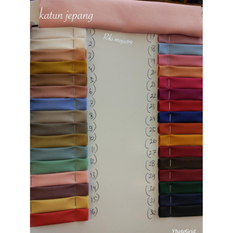 BAHAN - KAIN KATUN JEPANG / bahan katun jepang polos , katun jepang Fashiion muslim/Dress Muslim