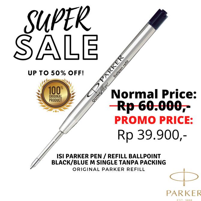 

TERBARU Isi Parker Pen / Refill Ballpoint Black M Single Tanpa Packing/PULPEN GEL/PULPEN LUCU/PULPEN 1 PACK/PENSIL WARNA/PENSIL 2B/PENGHAPUS JOYKO/PENGHAPUS LUCU/RAUTAN PENSIL PUTAR/RAUTAN ELEKTRIK/SPIDOL WARNA/SPIDOL PERMANEN/SPIDOL WHITEBOARD/CORRECTION