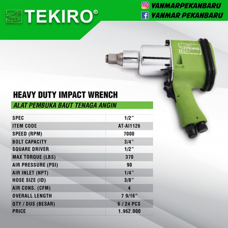 Jual Air IMPACT Wrench Tekiro 1/2" Heavy Duty Shopee Indonesia